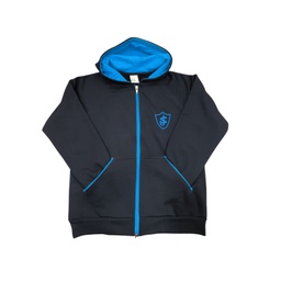 Μπλε ζακέτα φούτερ με κουκούλα